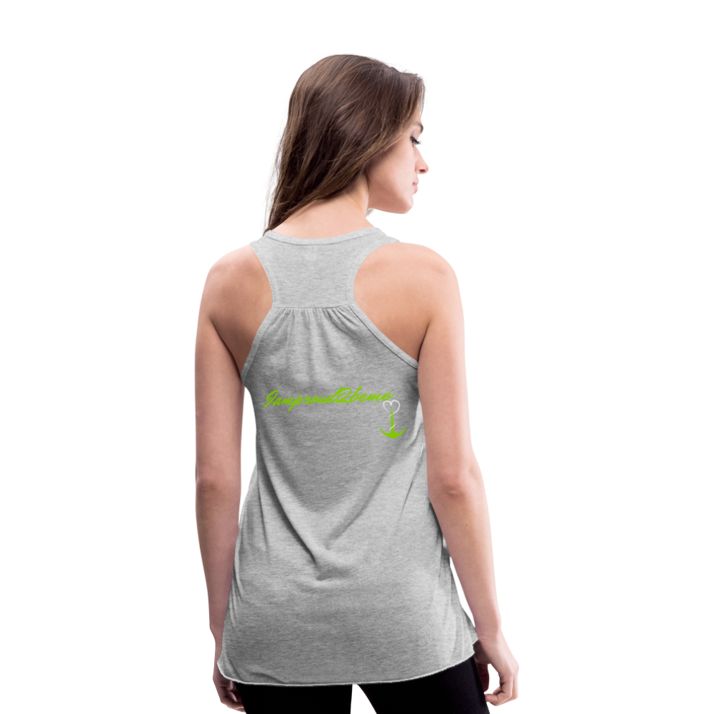 NEVER GIVE UP Flowy Tank Top (Adult) - heather gray