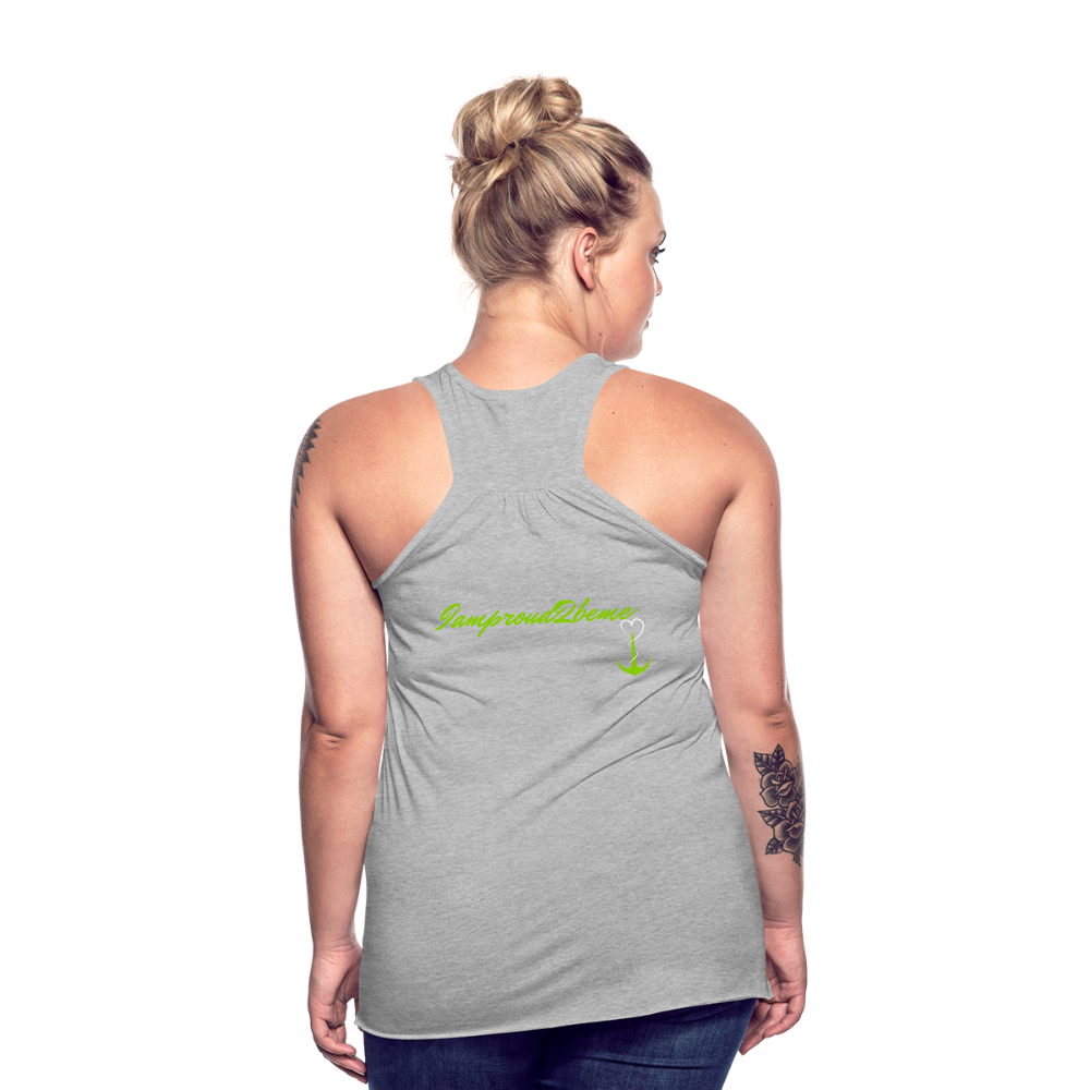 NEVER GIVE UP Flowy Tank Top (Adult) - heather gray