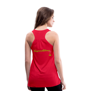 NEVER GIVE UP Flowy Tank Top (Adult) - red