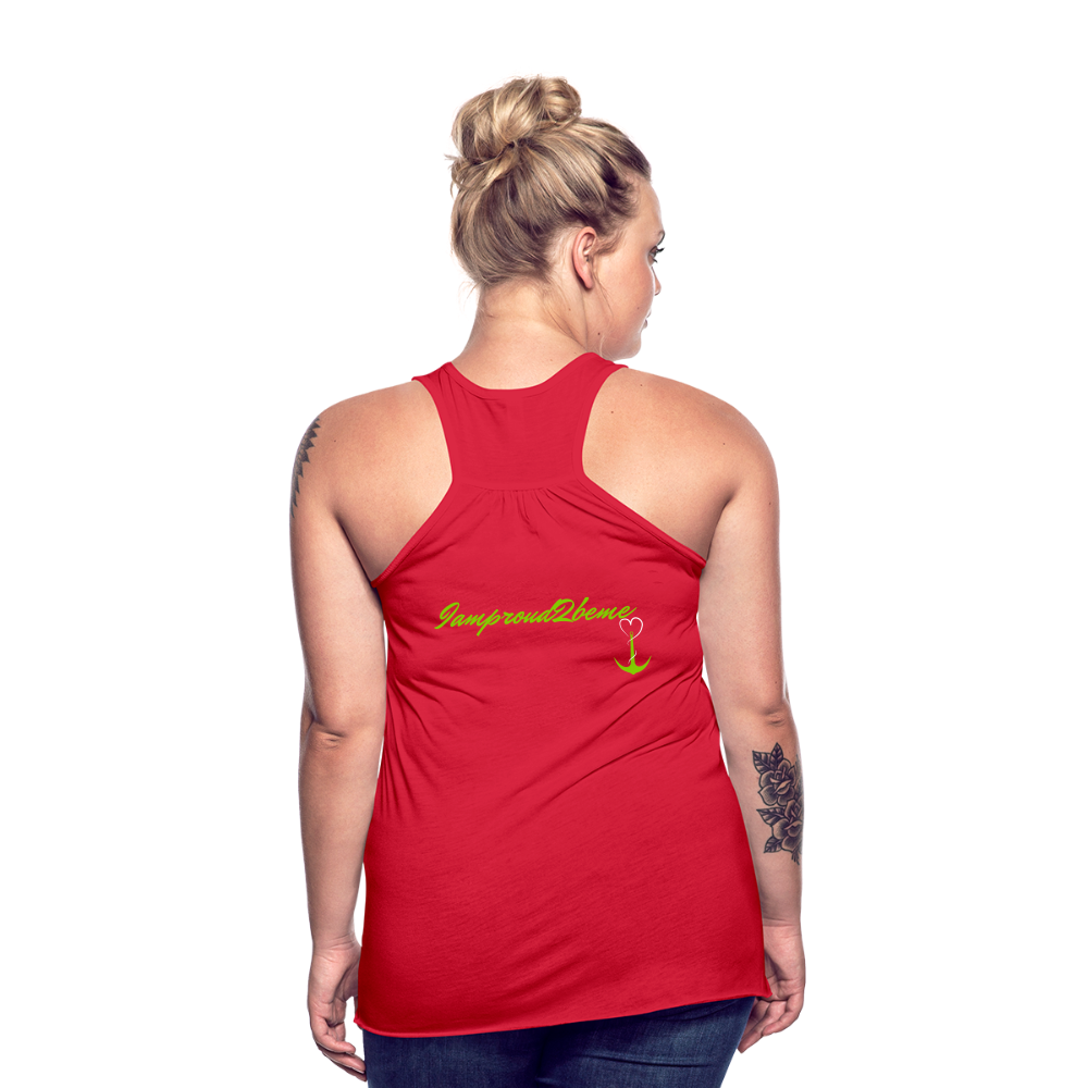 NEVER GIVE UP Flowy Tank Top (Adult) - red