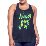 NEVER GIVE UP Flowy Tank Top (Adult) - navy