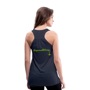NEVER GIVE UP Flowy Tank Top (Adult) - navy
