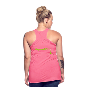 NEVER GIVE UP Flowy Tank Top (Adult) - neon pink