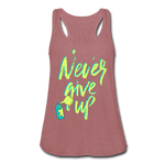 NEVER GIVE UP Flowy Tank Top (Adult) - mauve