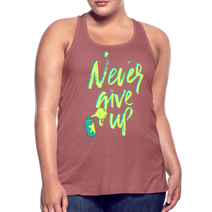 NEVER GIVE UP Flowy Tank Top (Adult) - mauve