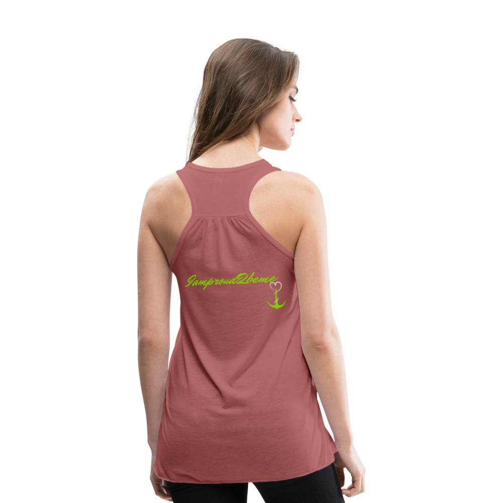 NEVER GIVE UP Flowy Tank Top (Adult) - mauve