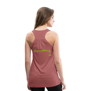 NEVER GIVE UP Flowy Tank Top (Adult) - mauve