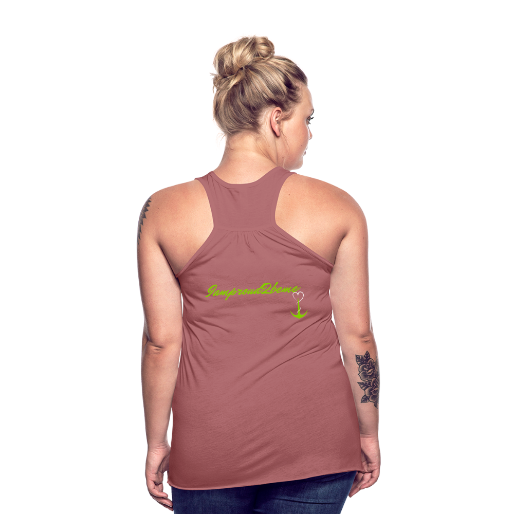 NEVER GIVE UP Flowy Tank Top (Adult) - mauve