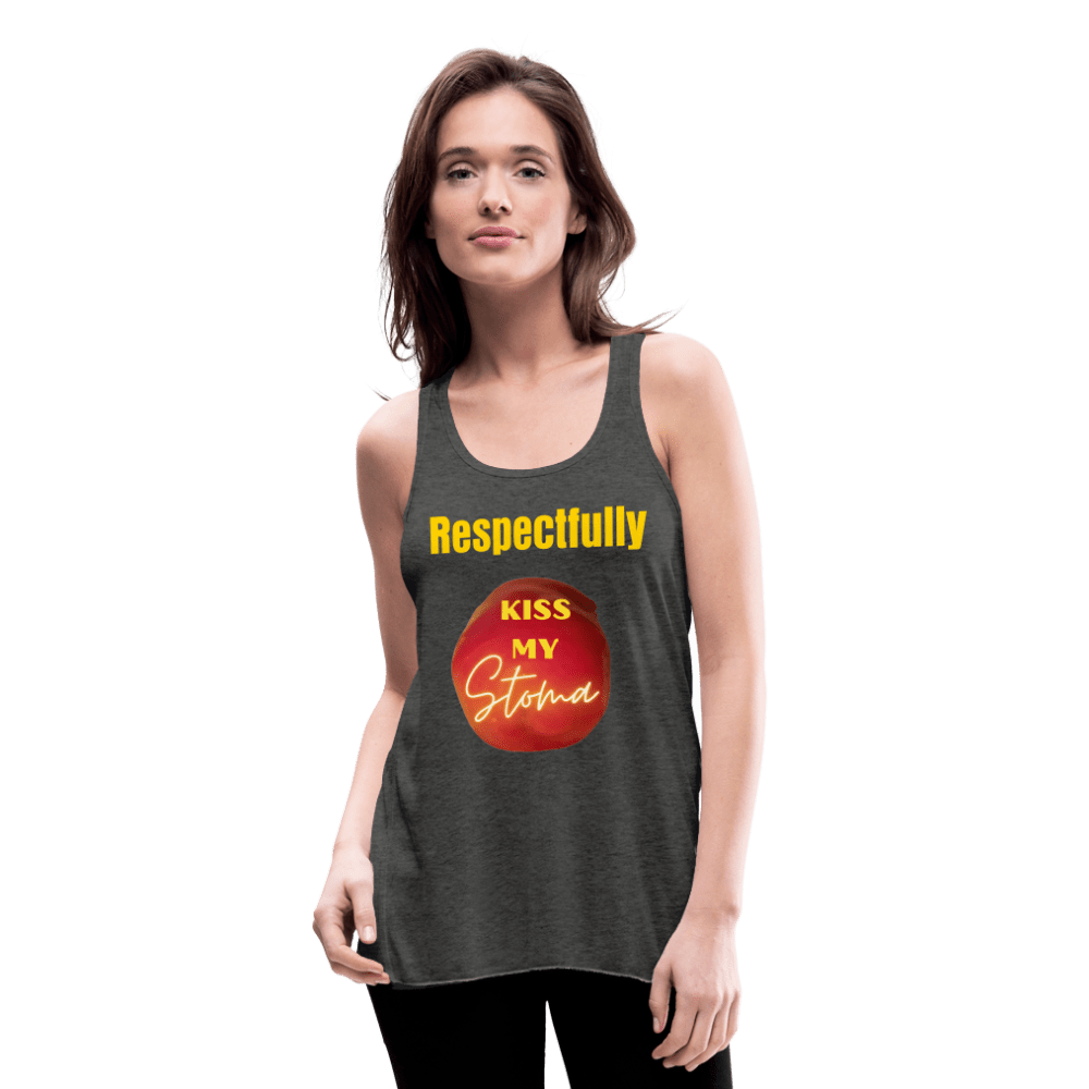 KISS MY STOMA Flowy Tank Top (Adult) - deep heather