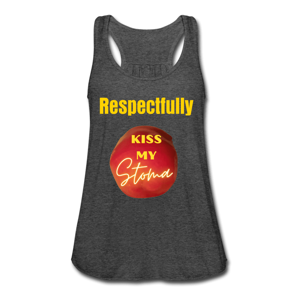 KISS MY STOMA Flowy Tank Top (Adult) - deep heather