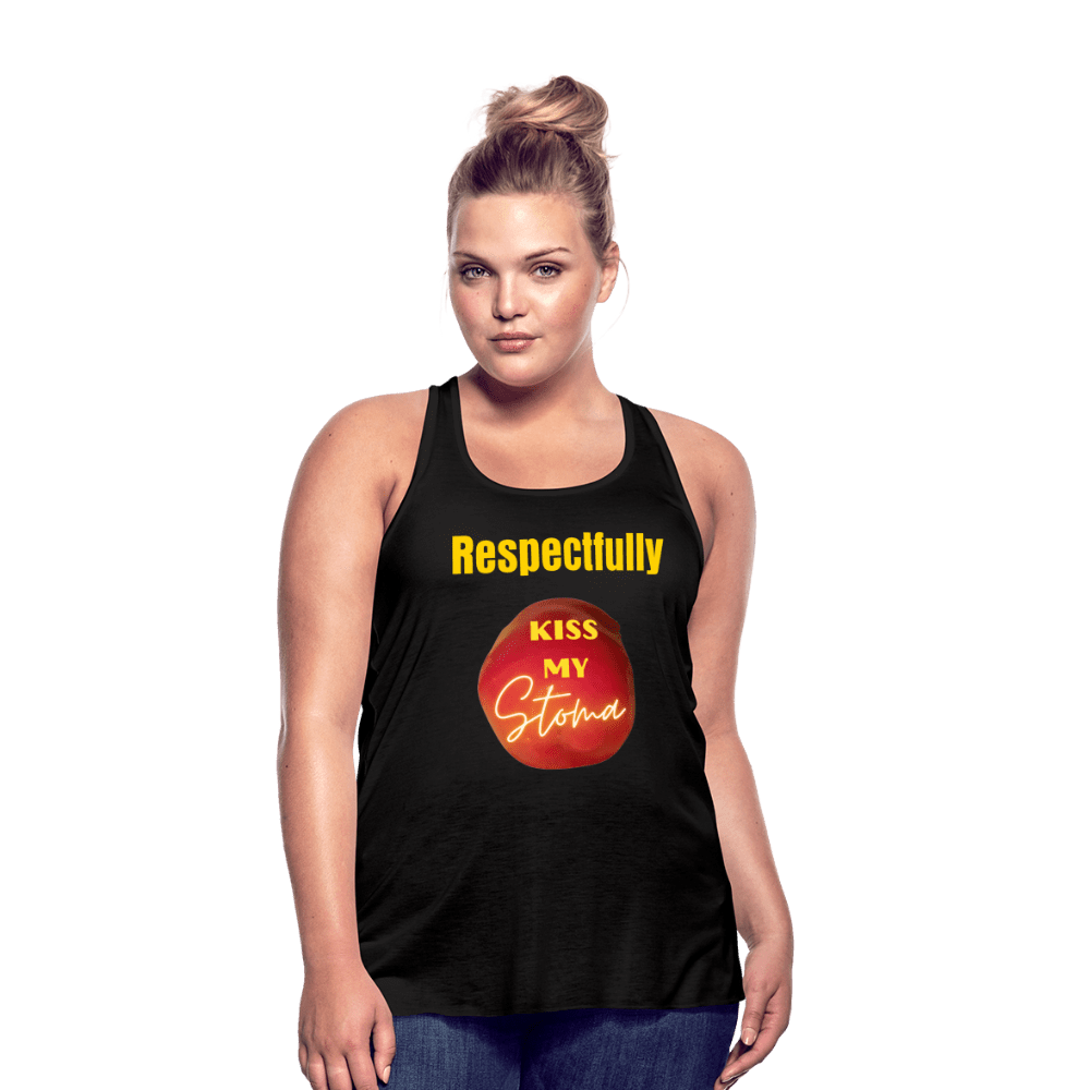 KISS MY STOMA Flowy Tank Top (Adult) - black