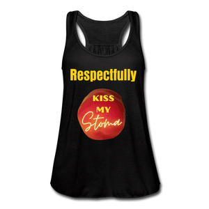 KISS MY STOMA Flowy Tank Top (Adult) - black