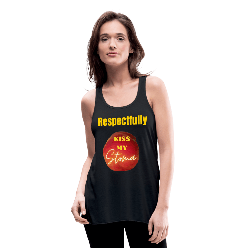 KISS MY STOMA Flowy Tank Top (Adult) - black