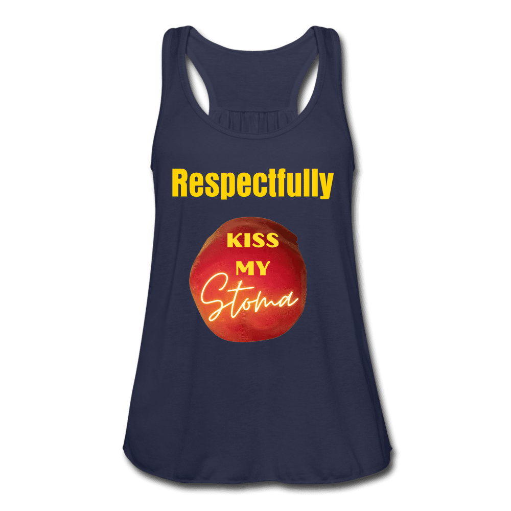 KISS MY STOMA Flowy Tank Top (Adult) - navy