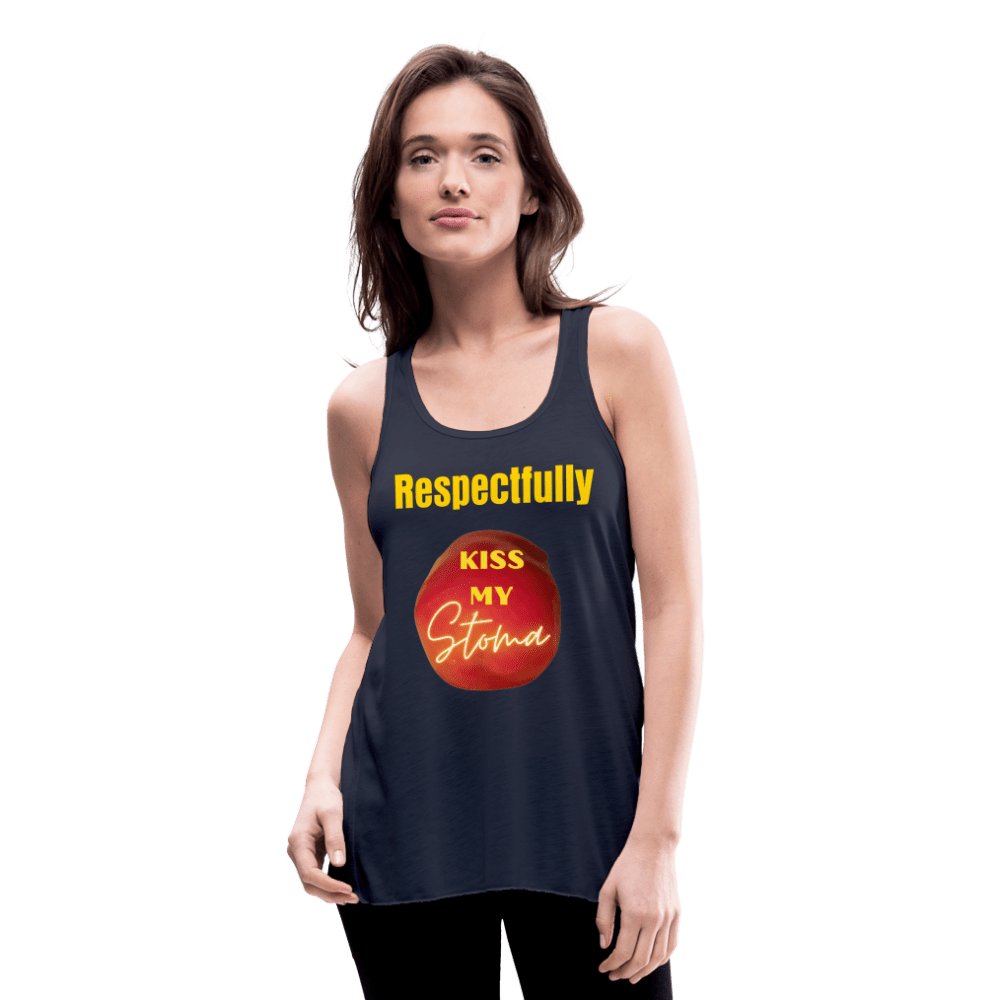 KISS MY STOMA Flowy Tank Top (Adult) - navy