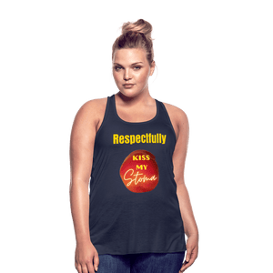 KISS MY STOMA Flowy Tank Top (Adult) - navy