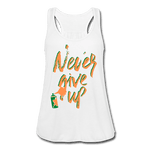 NEVER GIVE UP Flowy Tank Top (Adult) - white