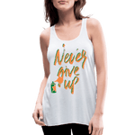 NEVER GIVE UP Flowy Tank Top (Adult) - white