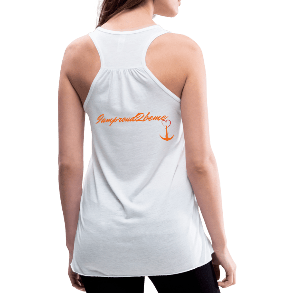 NEVER GIVE UP Flowy Tank Top (Adult) - white
