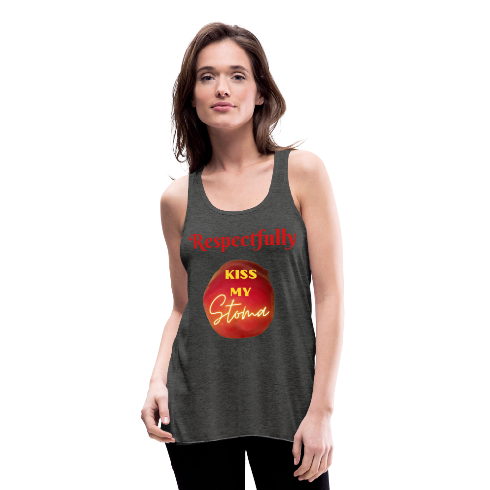 KISS MY STOMA Flowy Tank Top (Adult) - deep heather