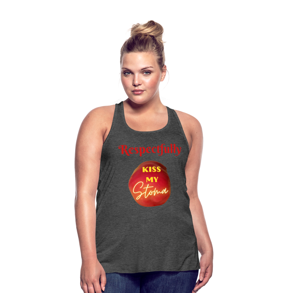 KISS MY STOMA Flowy Tank Top (Adult) - deep heather
