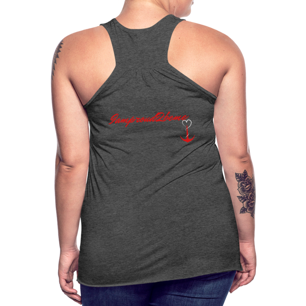KISS MY STOMA Flowy Tank Top (Adult) - deep heather
