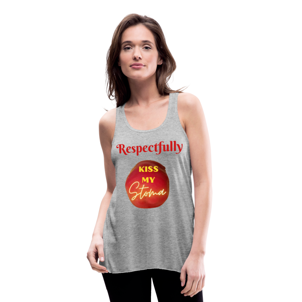 KISS MY STOMA Flowy Tank Top (Adult) - heather gray