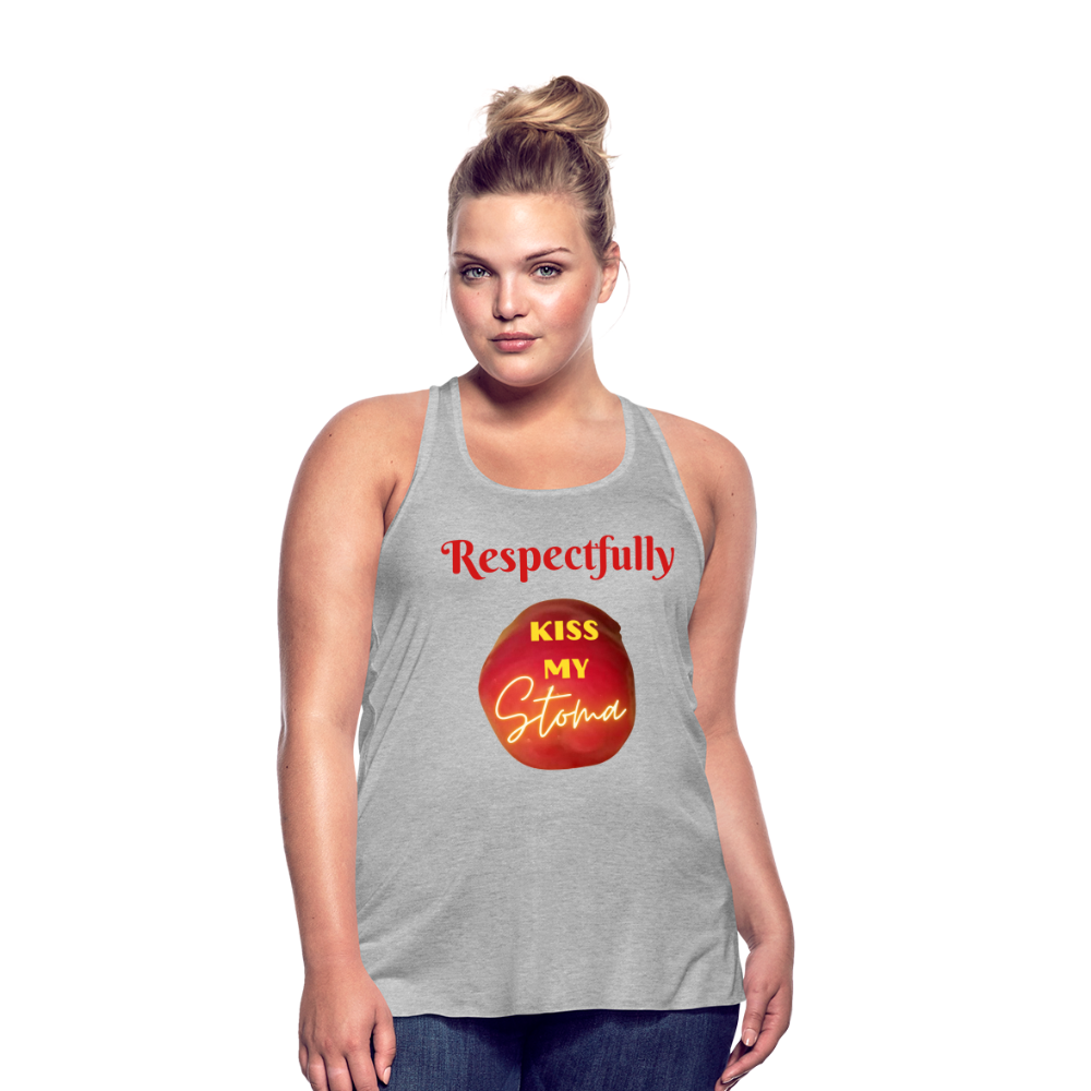 KISS MY STOMA Flowy Tank Top (Adult) - heather gray