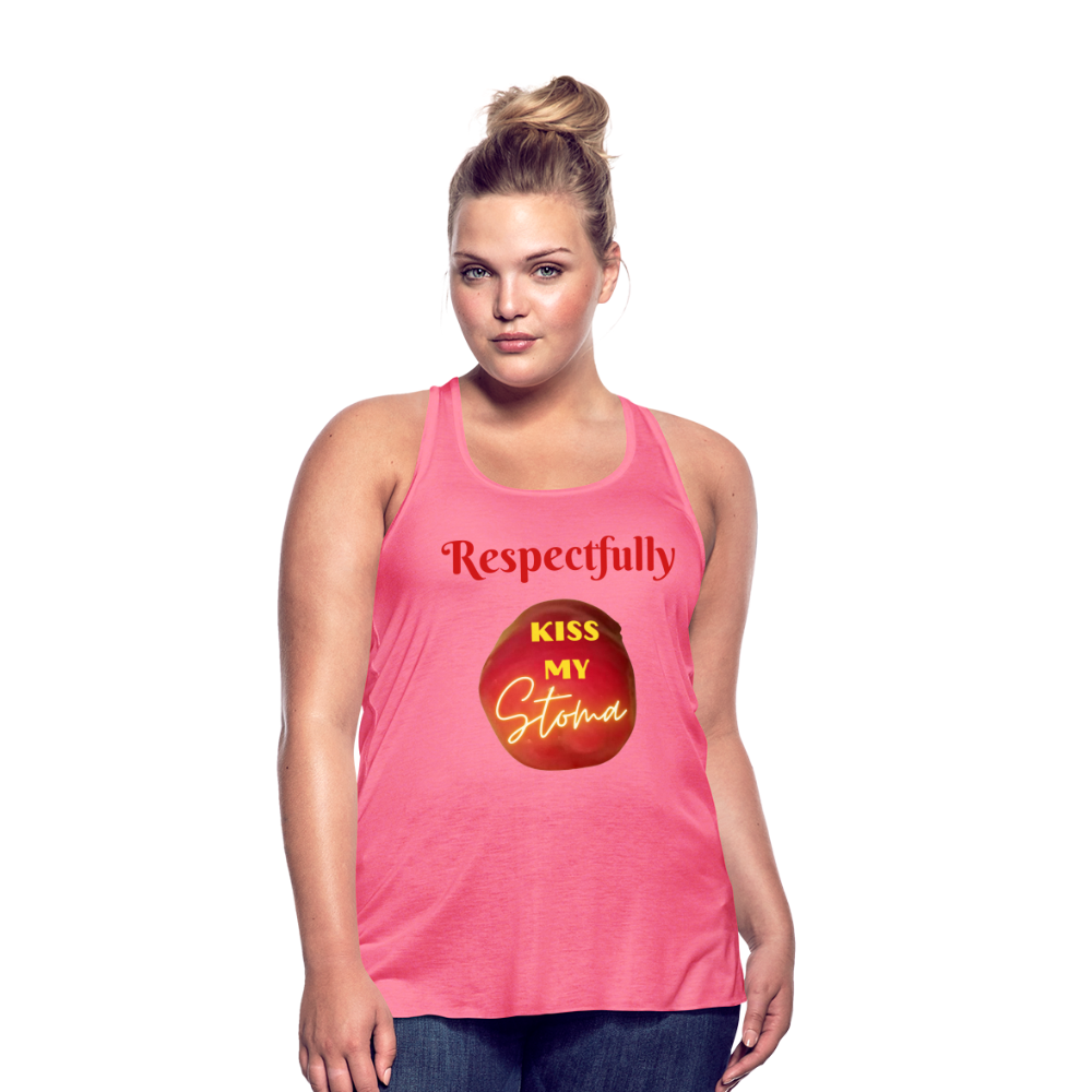 KISS MY STOMA Flowy Tank Top (Adult) - neon pink