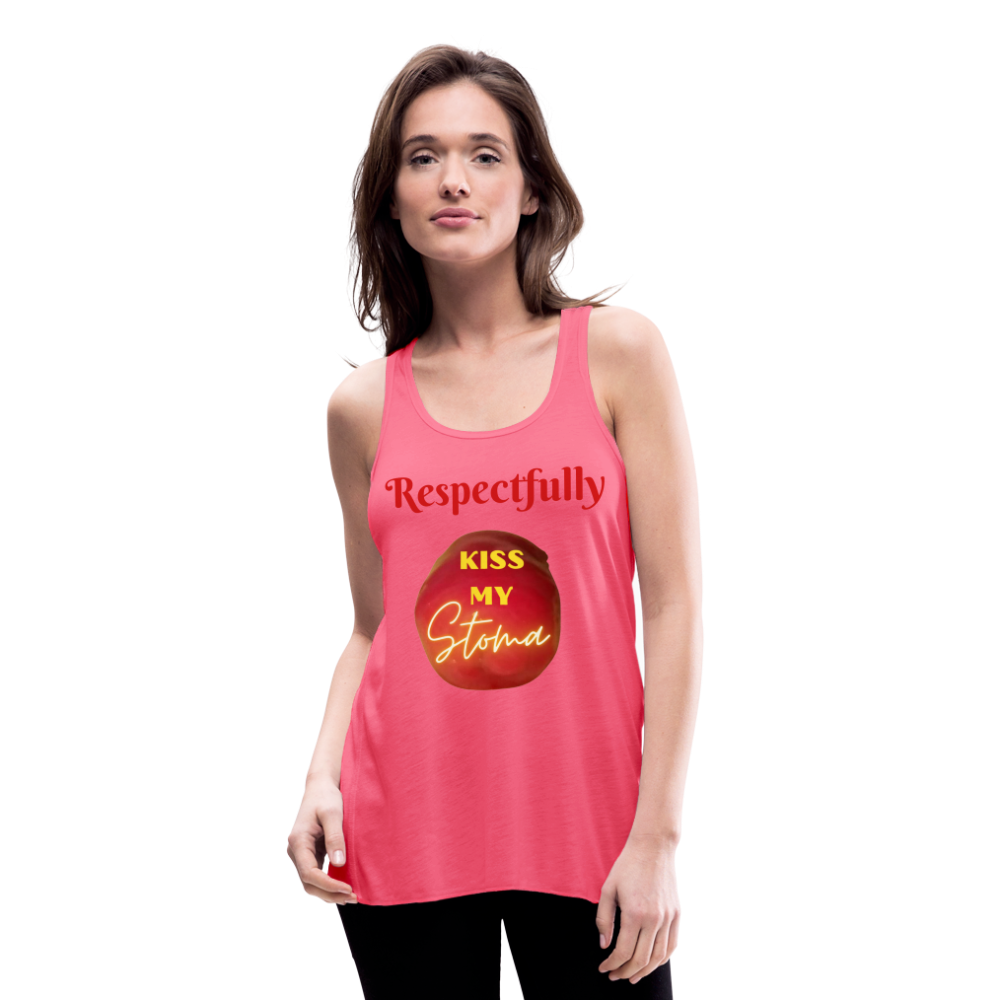 KISS MY STOMA Flowy Tank Top (Adult) - neon pink