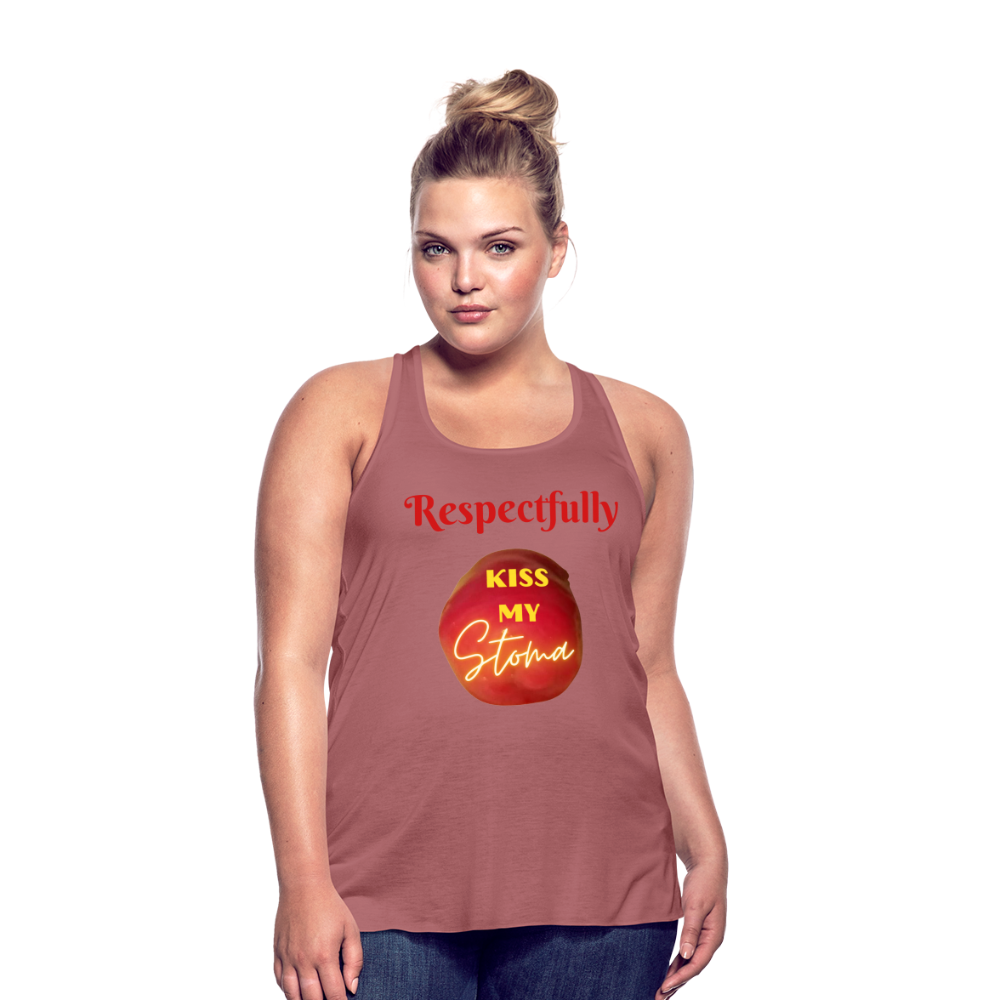 KISS MY STOMA Flowy Tank Top (Adult) - mauve