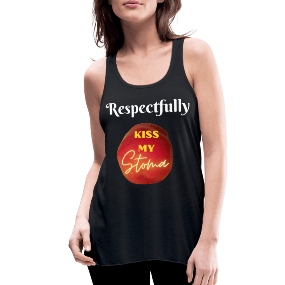 KISS MY STOMA Flowy Tank Top (Adult) - black