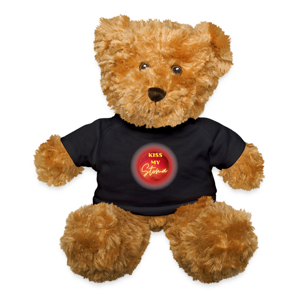 KISS MY STOMA Teddy Bear - black