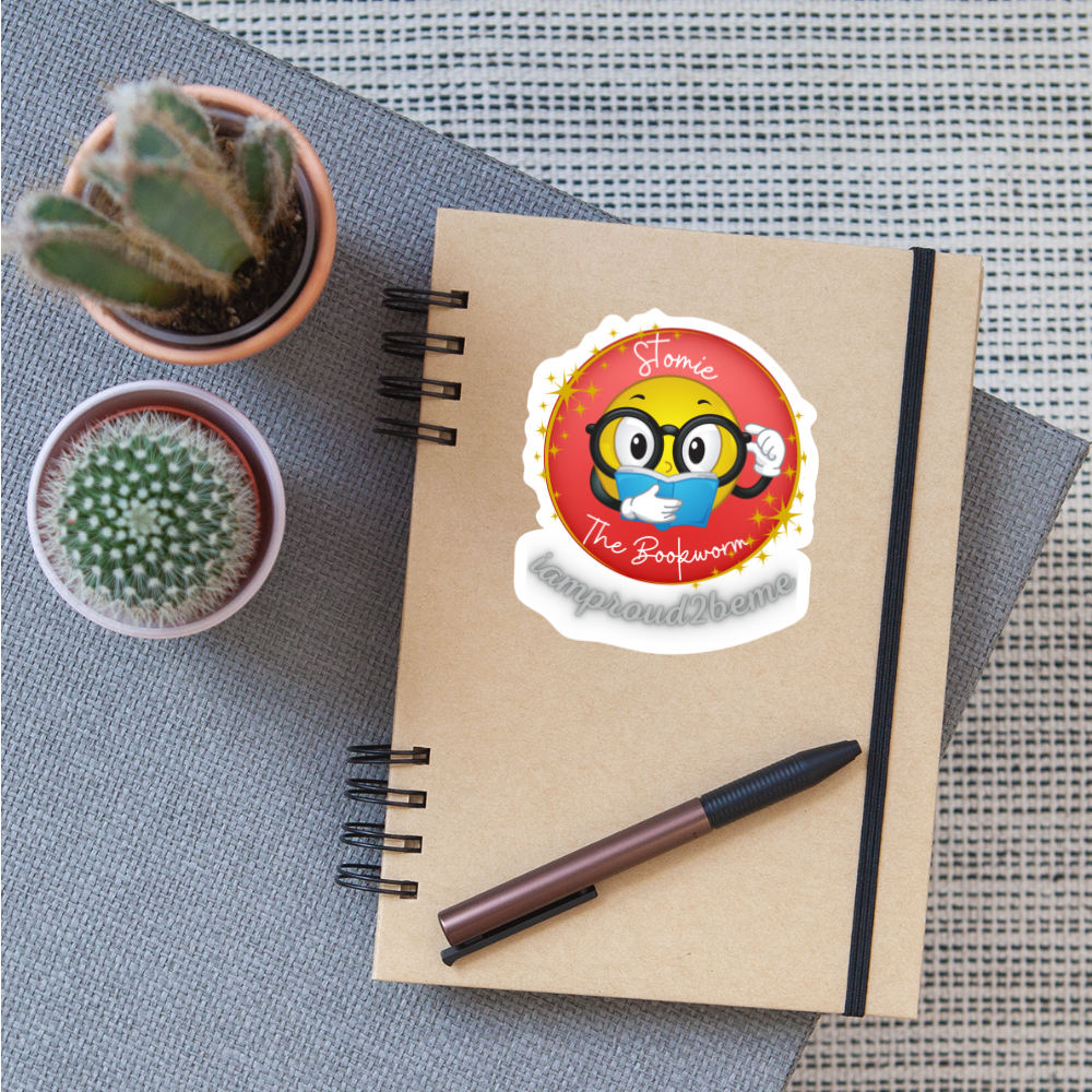 STOMIE THE BOOKWORM Sticker - white matte