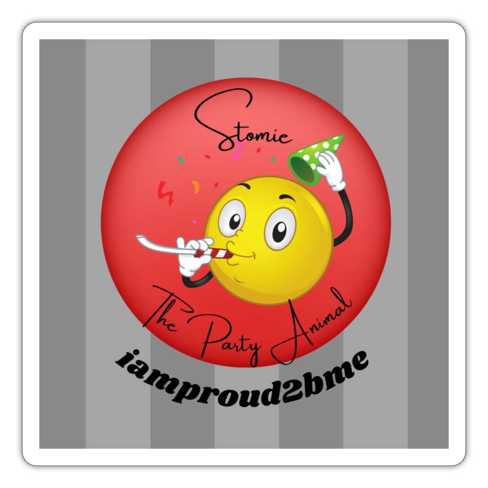 STOMIE THE PARTY ANIMAL Sticker - white matte