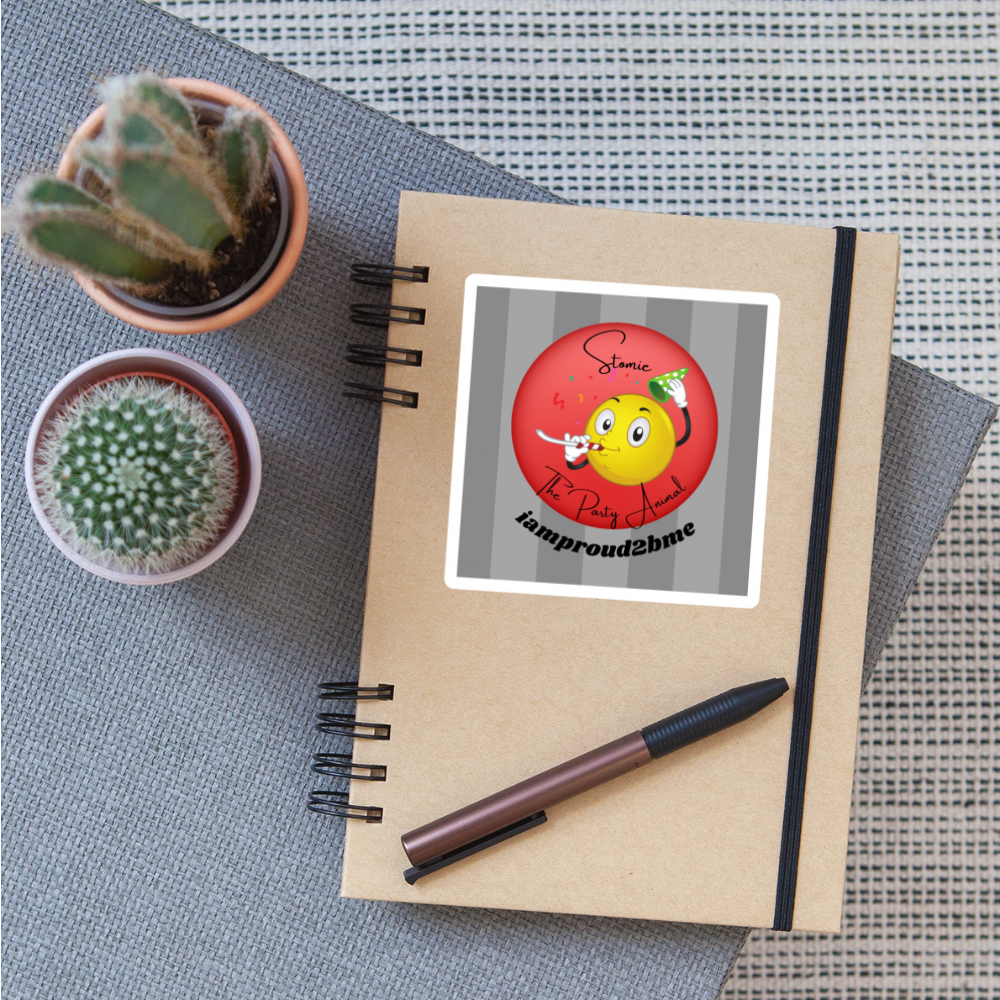 STOMIE THE PARTY ANIMAL Sticker - white matte