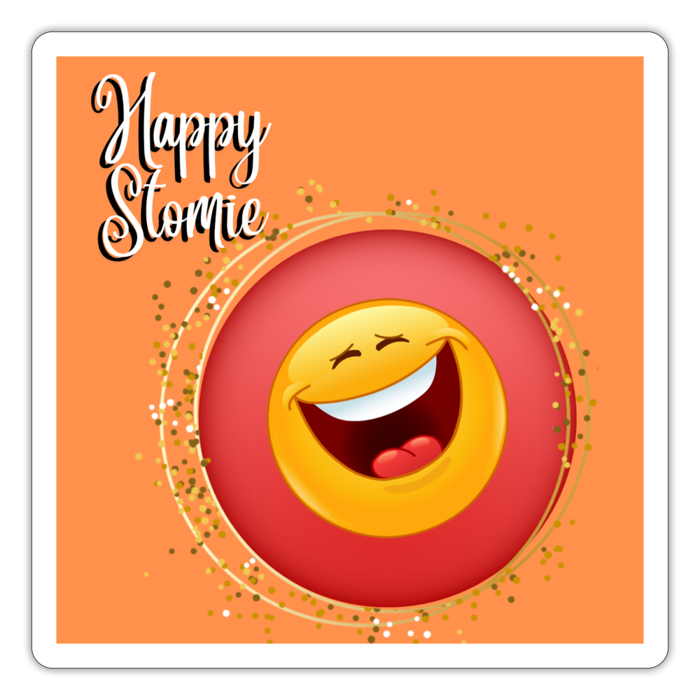 HAPPY STOMIE Sticker - white matte