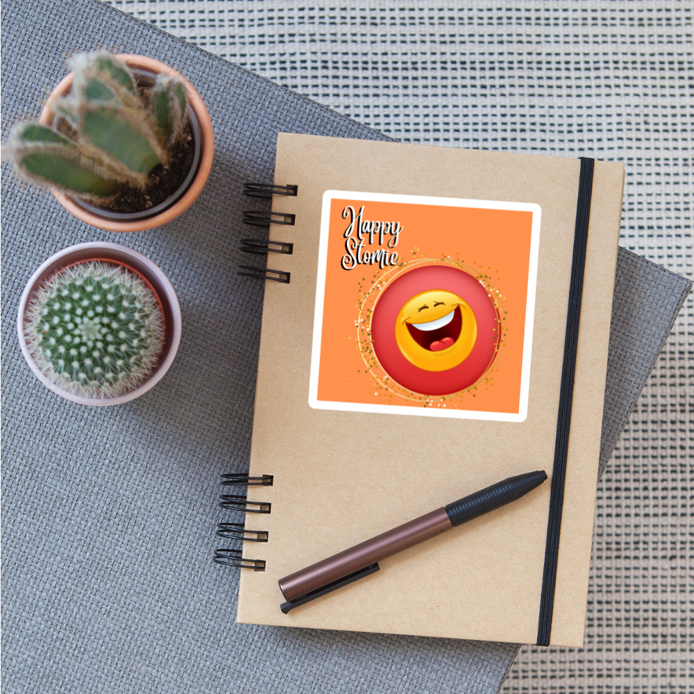 HAPPY STOMIE Sticker - white matte