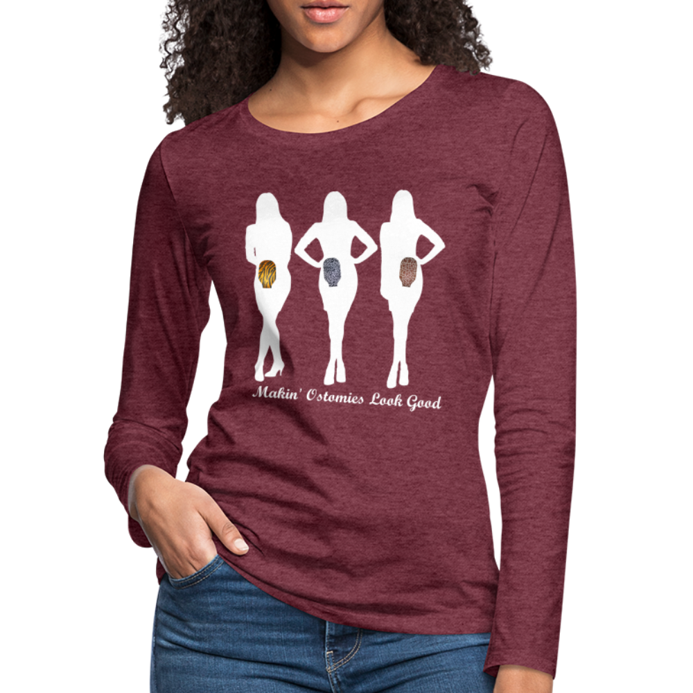 OSTOMY TRIO WOMEN Long Sleeve (gals) - heather burgundy