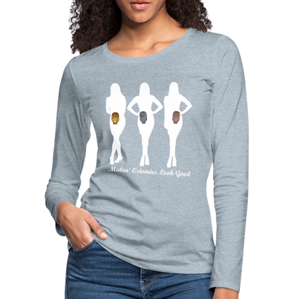 OSTOMY TRIO WOMEN Long Sleeve (gals) - heather ice blue