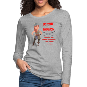 OSTOMY WARRIOR Premium Long Sleeve T-Shirt (gals) - heather gray