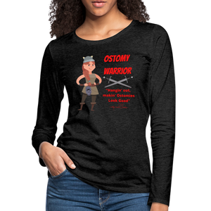 OSTOMY WARRIOR Premium Long Sleeve T-Shirt (gals) - charcoal grey