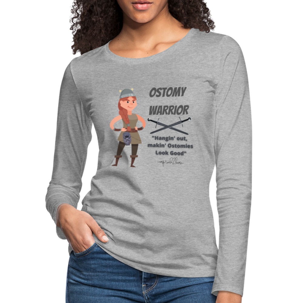 OSTOMY WARRIOR Premium Long Sleeve T-Shirt (gals) - heather gray