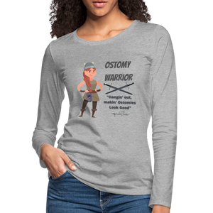 OSTOMY WARRIOR Premium Long Sleeve T-Shirt (gals) - heather gray