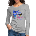 MAKIN' OSTOMIES LOOK GOOD LATTE Premium Long Sleeve T-Shirt (gals) - heather gray