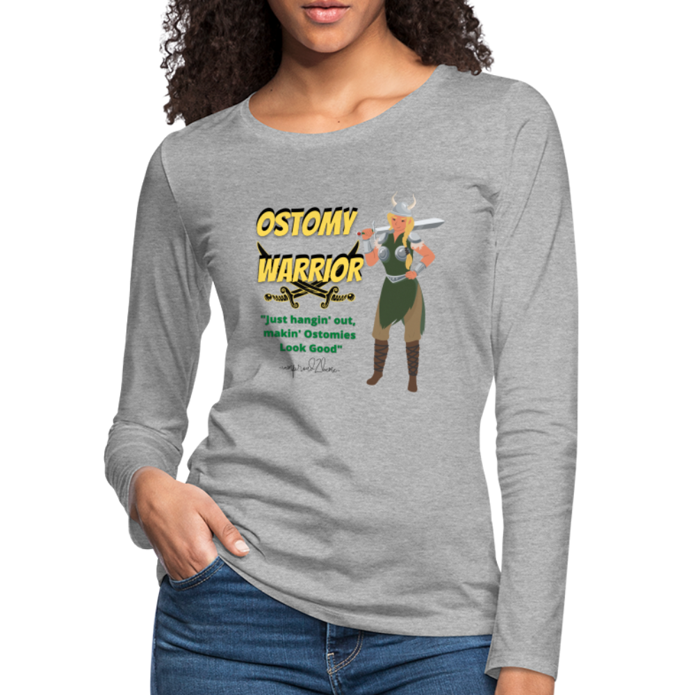 OSTOMY WARRIOR Premium Long Sleeve T-Shirt (gals) - heather gray