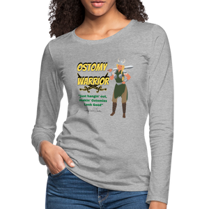 OSTOMY WARRIOR Premium Long Sleeve T-Shirt (gals) - heather gray