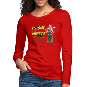 OSTOMY WARRIOR Premium Long Sleeve T-Shirt (gals) - red