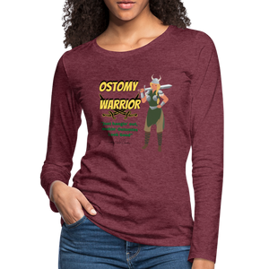 OSTOMY WARRIOR Premium Long Sleeve T-Shirt (gals) - heather burgundy