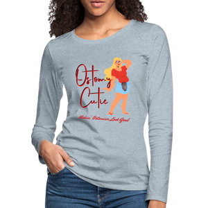 OSTOMY CUTIE Premium Long Sleeve T-Shirt (gals) - heather ice blue